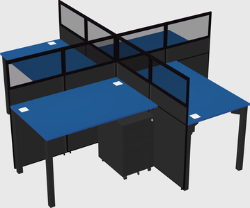 Quad office cubicles