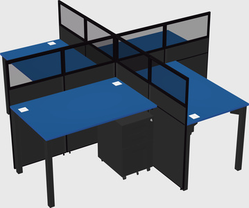 Quad office cubicles