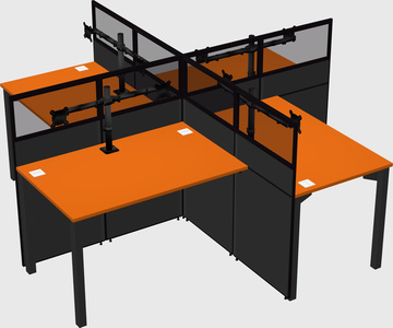 Quad office cubicles