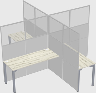Quad office cubicles