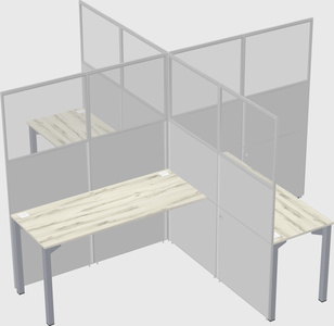 Quad office cubicles