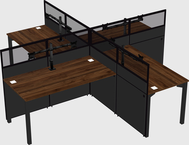 Quad office cubicles