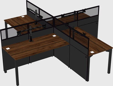 Quad office cubicles