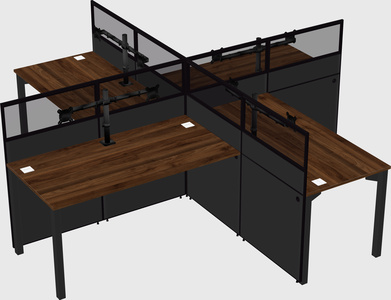Quad office cubicles