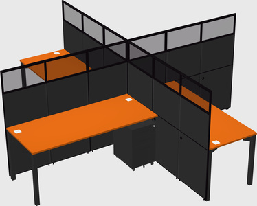 Quad office cubicles