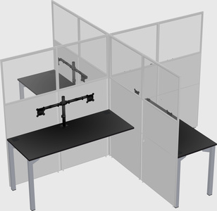 Quad office cubicles