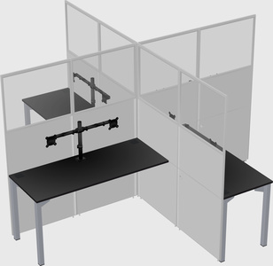 Quad office cubicles