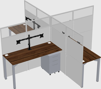 Quad office cubicles