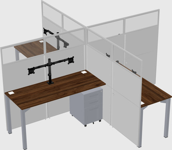 Quad office cubicles