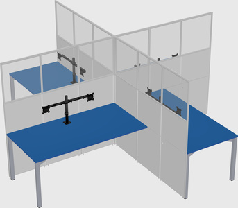 Quad office cubicles