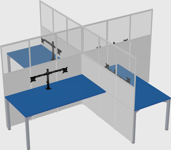 Quad office cubicles
