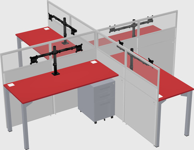 Quad office cubicles