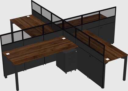 Quad office cubicles