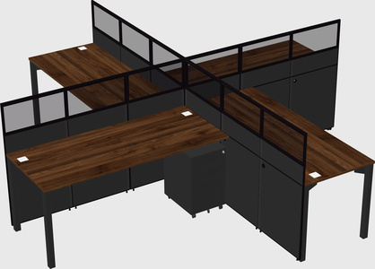 Quad office cubicles