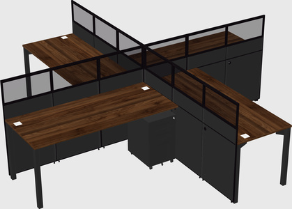 Quad office cubicles