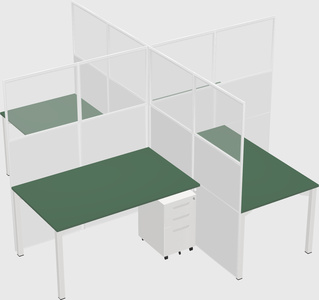 Quad office cubicles