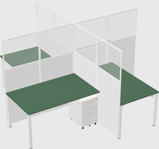 Quad office cubicles