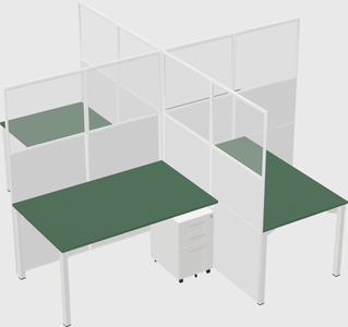 Quad office cubicles