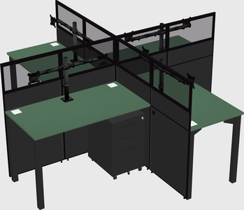 Quad office cubicles