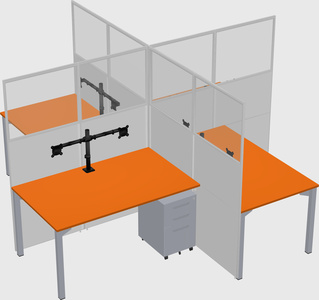 Quad office cubicles