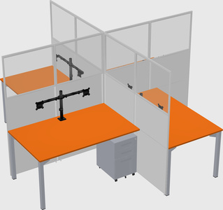 Quad office cubicles