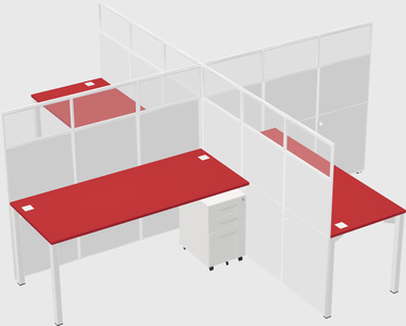 Quad office cubicles