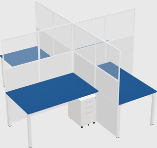 Quad office cubicles