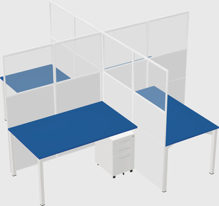 Quad office cubicles