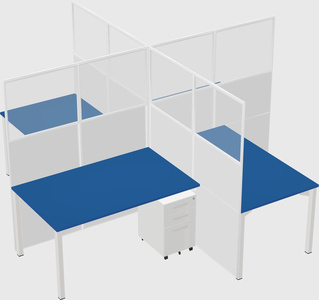 Quad office cubicles