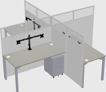 Quad office cubicles