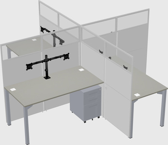 Quad office cubicles