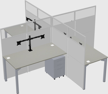 Quad office cubicles