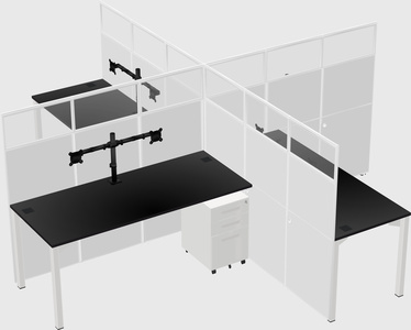 Quad office cubicles
