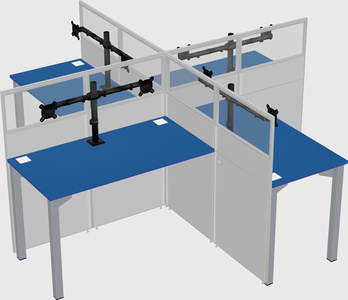 Quad office cubicles