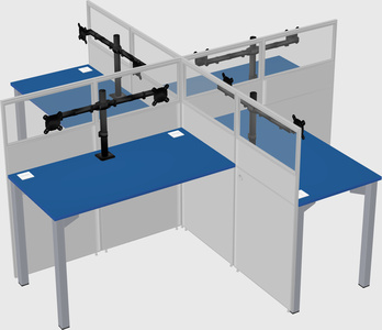 Quad office cubicles