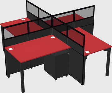 Quad office cubicles