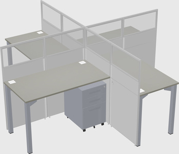 Quad office cubicles