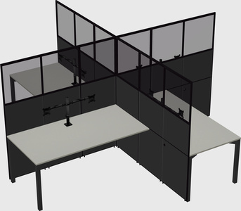 Quad office cubicles