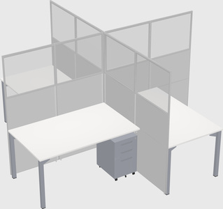 Quad office cubicles