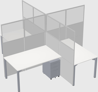Quad office cubicles