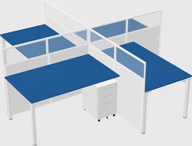 Quad office cubicles