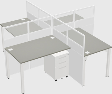 Quad office cubicles