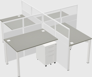 Quad office cubicles