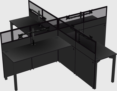 Quad office cubicles