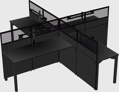 Quad office cubicles