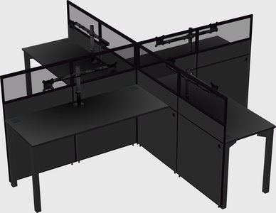 Quad office cubicles