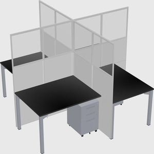 Quad office cubicles