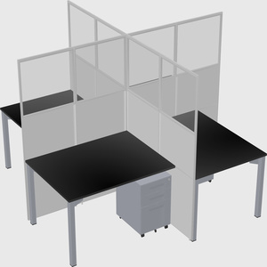 Quad office cubicles