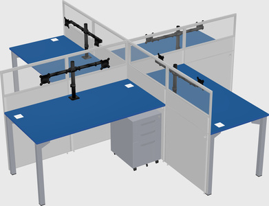 Quad office cubicles