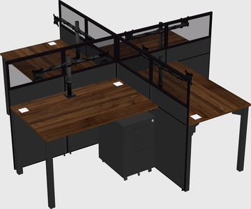 Quad office cubicles